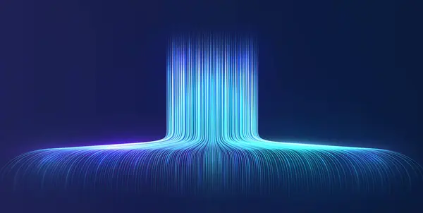 Технологические Высокоскоростные Линии Интернет Оптическое Волокно Концепция Беспроводной Передачи Больших Стоковая Иллюстрация