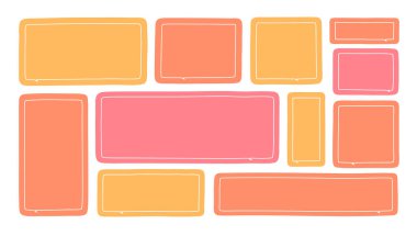 Kağıt baloncuklar. Tırnak, okul ve ofis için renkli şablonlar, boş kağıt sayfaları.