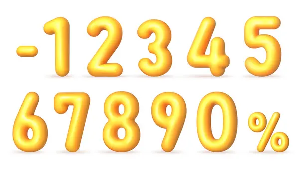 黄色3D实数 大批量膨胀的数量 折扣率为0 矢量说明 图库矢量图片
