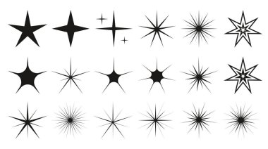 Parıldayan yıldızlar, ışıldayan ışıklar. Parlak ışık huzmeleri, kıvılcımlar.