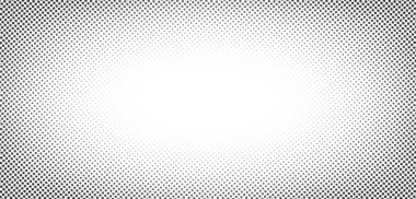 Beyaz arka planda pop sanatları tarzında yuvarlak noktalı yarım tonlu desen. Ortasında boşluk olan yarım tonlu gradyan.