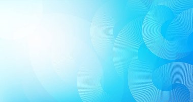 Dairesel çizgileri ve daireleri olan mavi soyut bir zemin. Geometrik çizgili parıltılı dijital teknoloji tasarımı.