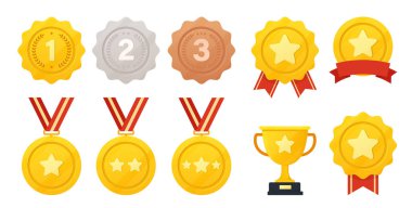 Kazananın ödül madalyaları, altın, gümüş, bronz, kupa. Şampiyonluk, yarışma ödülleri.