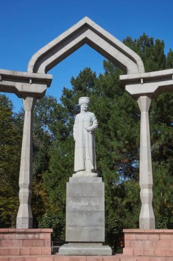 Sculpture of Kurmanjan Datka, Kyrgyz stateswoman and military leader, leader and ruler. queen in Kokand Khanate and Bukhara Emirate. Colonel of Russian Imperial Army. Bishkek, Kyrgyzstan - 08 OCT 2024 clipart