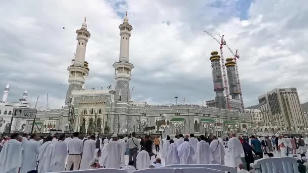 Mecca Saudi Arabia Januari 2023 Allmän Bild Muslimska Pilgrimer Vita — Stockvideo