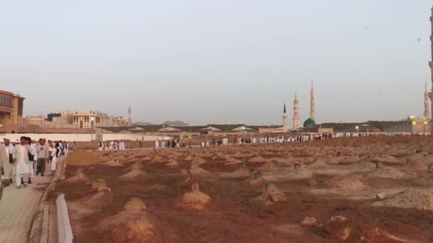 Medina Reino Saudi Arábia Ksa Maio 2023 Vista Cemitério Muçulmano — Vídeo de Stock