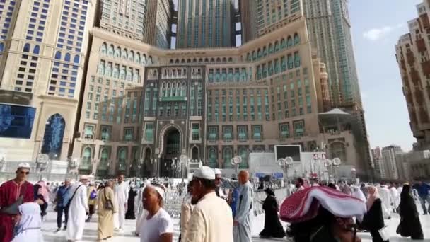 Mecca Królestwo Saudi Arabia Ksa Czerwca 2023 Widok Wieżę Abraj — Wideo stockowe