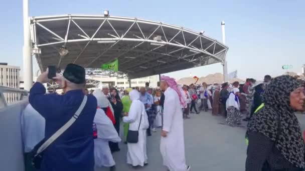 Mina Kindom Saudi Arabia Ksa Ιουνιου 2023 Ασιάτες Μουσουλμάνοι Hajj — Αρχείο Βίντεο