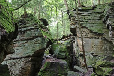 Eroded cliffs - Cuyahoga Valley Ulusal Parkı, Ohio