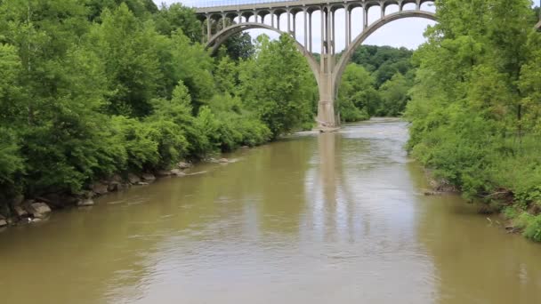 Cuyahoga River Bridge National Park Ohio — Video Stock