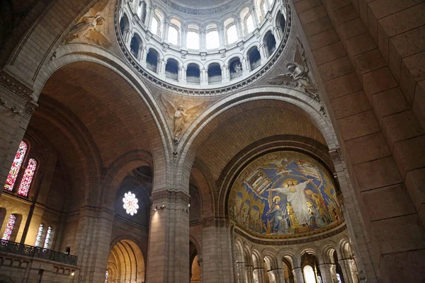 Kupolen Och Valven Sacre Coeur Basilica Paris Frankrike — Stockfoto