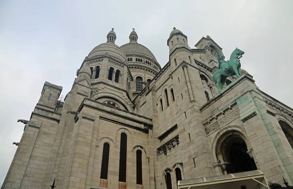 Ser Sacre Coeur Basilica Paris Frankrig - Stock-foto