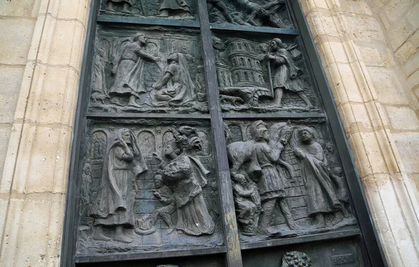 Bronze Central Doorway Saint Pierre Montmartre Paris France — Stock Photo, Image
