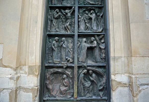 Bronzové Dveře Saint Pierre Montmartre Paříž Francie — Stock fotografie