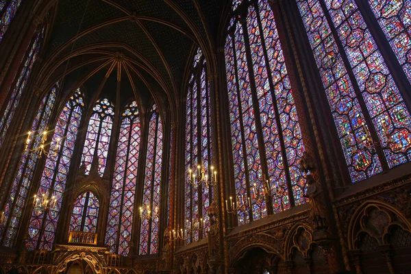 Oost Zuid Ramen Van Sainte Chapelle Parijs Frankrijk — Stockfoto