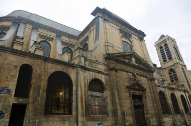 Saint-Nicolas-Du-Chardonnet sokak manzarası - 18. yüzyıl - Paris, Fransa