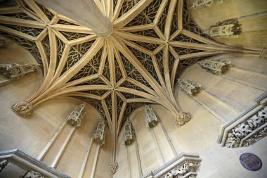 Gotik şapelin mahzenleri - Cluny Müzesi - Orta Çağ Ulusal Müzesi - Paris, Fransa