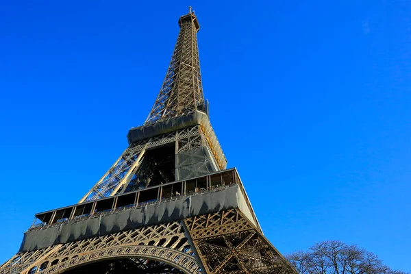 Eiffelturm Blauen Himmel Tour Eiffel Paris Frankreich — Stockfoto