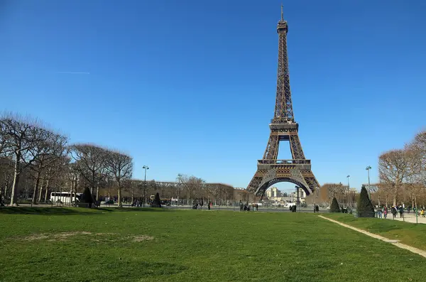 Champ Mars Mit Eiffelturm Tour Eiffel Paris Frankreich — Stockfoto