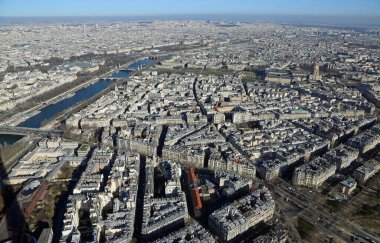 Merkez Paris - Eyfel Kulesi 'nden Manzara (Eiffel Turu) - Paris, Fransa