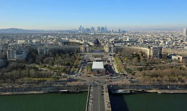 Trocadero Defense Veduta Dalla Torre Eiffel Tour Eiffel Parigi Francia — Foto Stock