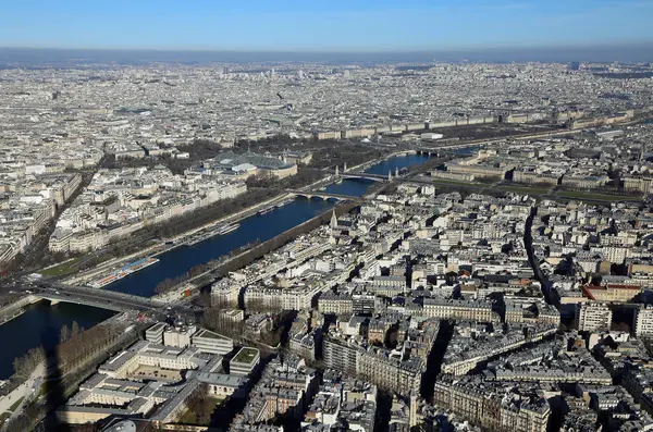 Paris Seine River View Eiffel Tower Tour Eiffel Париж Франция — стоковое фото