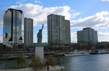 Statue of Liberty on Seine River - Paris, France