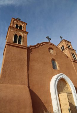 Front of San Miguel vertical - Socorro, New Mexico clipart