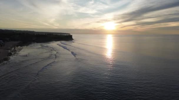 Sonnenuntergang Indischen Ozean Balangan Beach Bali Indonesien — Stockvideo