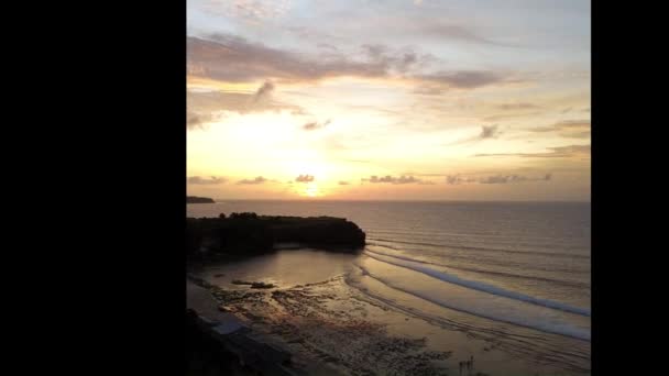 Solnedgång Balangan Beach Trippel Hastighet Bali Indonesien Royaltyfri Stockfilm