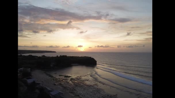 Tramonto Sulla Spiaggia Balangan Doppia Velocità Bali Indonesia Clip Video