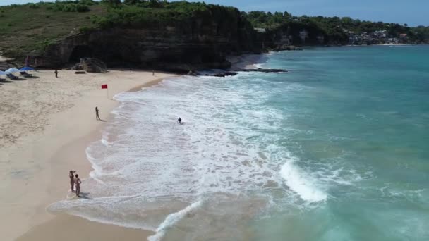 Klify Dreamland Beach Półwysep Bukit Bali Indonezja Filmik Stockowy