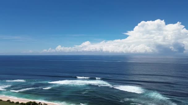 Indiska Oceanen Från Nyang Nyang Beach Bukit Peninsula Bali Indonesien Stockvideo