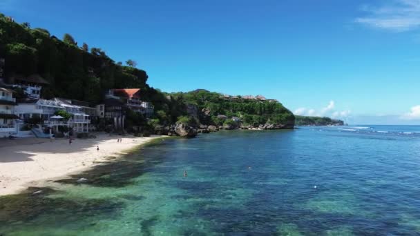 Skały Bingin Beach Półwysep Bukit Bali Indonezja Klip Wideo