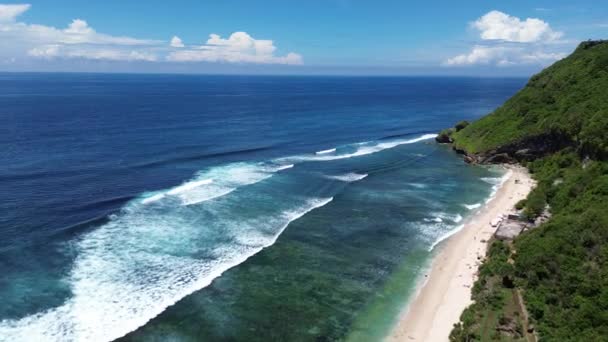 Flyg Över Nyang Nyang Beach Bukit Halvön Bali Indonesien Stockvideo