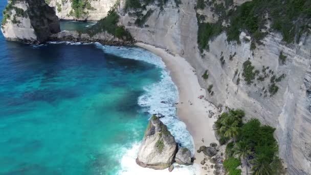 Diamond Beach Teki Hava Manzarası Nusa Penida Endonezya Stok Video