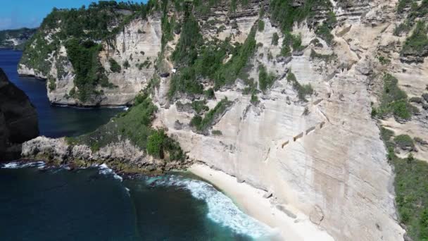 Cliff Diamond Beach Nusa Penida Indonésia Vídeo De Stock Royalty-Free