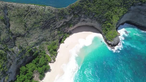 Kelingking Sahili Nin Kayalıkları Nusa Penida Endonezya — Stok video