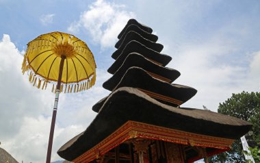 Şemsiye ve tapınak - Pura Ulun Danu Bratan - Bali, Endonezya