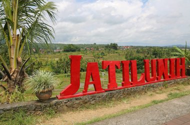 Kırmızı harfler - Jatiluwih Rice Terasları, Bali, Endonezya