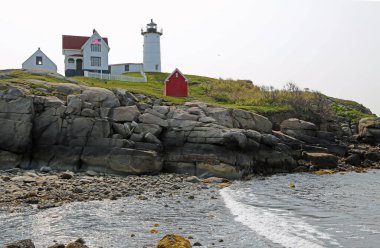 Nubble Deniz feneriyle manzara - Maine
