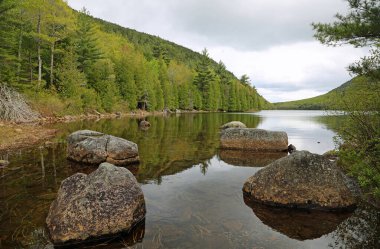 Kartal Gölü 'ndeki Kayalar, Acadia Ulusal Parkı, Maine