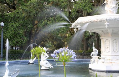 Yarısı ve çeşme - Forsyth Park, Savannah, Georgia