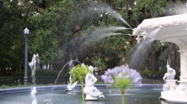 Forsyth Fountain 'in bir kısmı Savannah, Georgia.