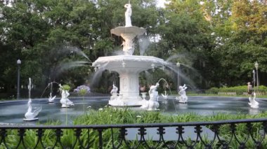Parktaki Forsyth Fountain - Savannah, Georgia