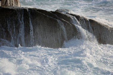 Kaya ve su - Pasifik Okyanusu Monterey Körfezi, Kaliforniya 