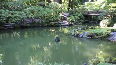 Ay Köprüsü manzarası, Portland Japon köprüsü, Oregon