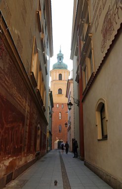 Old Town 'daki sokak dikey - Varşova, Polonya' nın başkenti