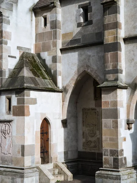 Uma Pequena Porta Lateral Madeira Para Catedral Santa Isabel Koice — Fotografia de Stock