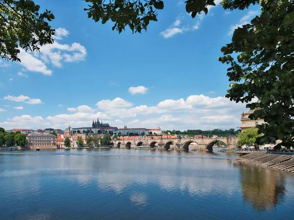 Panorama Old Town Charles Bridge Vltava River Prague Castle Prague — Stock Photo, Image
